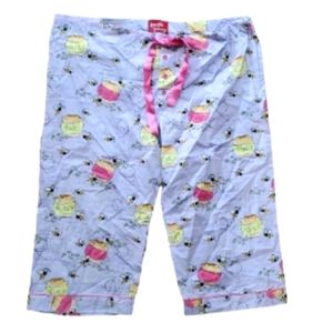 Frankie &‎ Johnny Honey Bees Lavender Purple Cropped Pajama Pants Size Large